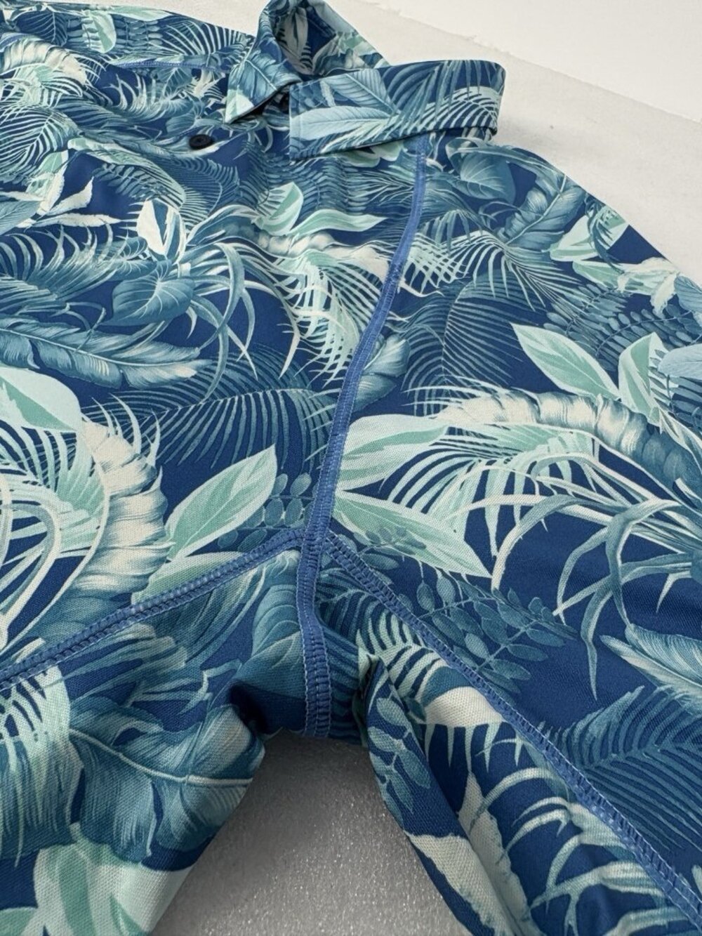 Tommy Bahama IslandZone Fuego Palms Polo Shirt Men’s XL Blue Performance Stretch - Picture 7 of 12